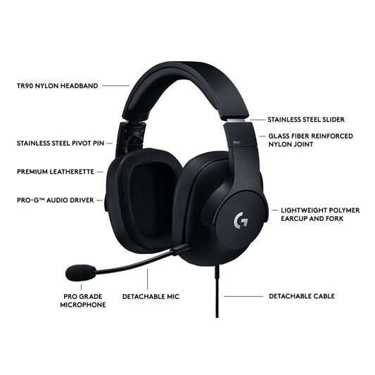 Logitech G Pro Wired Gaming Headset With Mic ( Black )