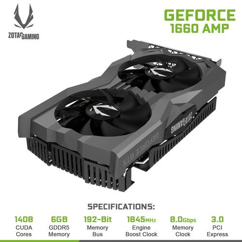 Zotac Gaming GeForce GTX 1660 AMP Graphics Card