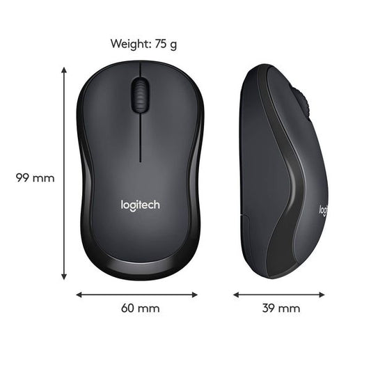 LOGITECH M221 Silent Wireless Ambidextrous Gaming Mouse ( 910-004882 ) ( 1000DPI / 3 Macro Button ) ( Black )