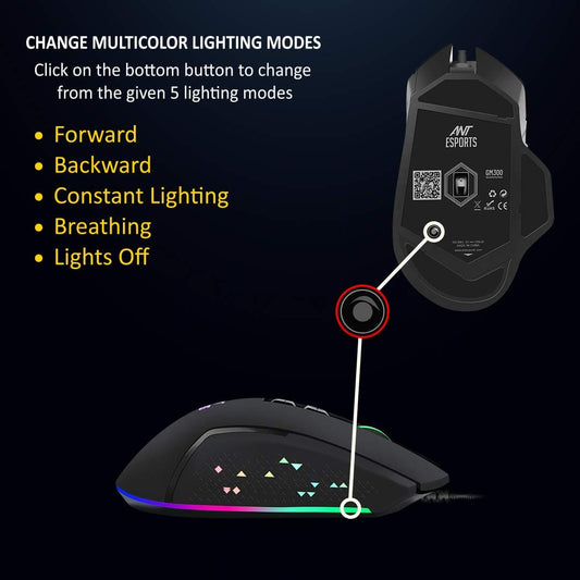 Ant Esports GM300 RGB Wired Gaming Mouse