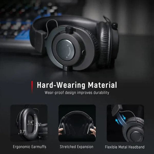 FIFINE H8 Studio Wired Stereo Gaming Headphones With Mic ( Black ) ( PC/Mac )