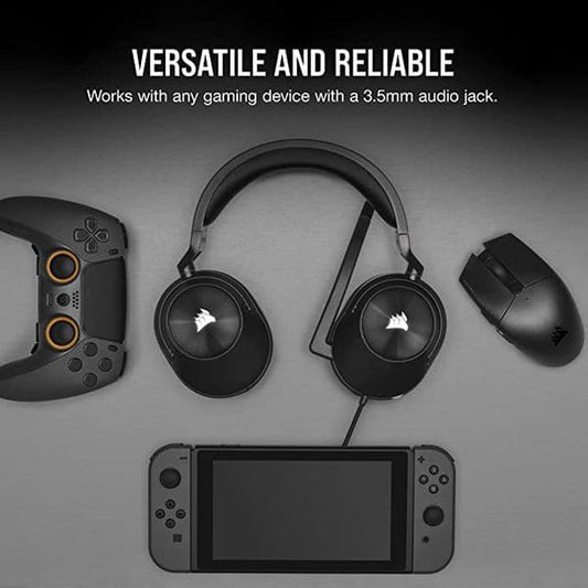 CORSAIR HS55 Wired 7.1 Surround Gaming Headphone With Mic ( Carbon ) ( PC/PS5/PS4/Xbox )