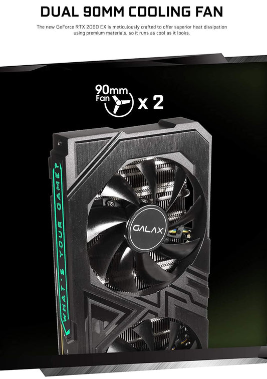 GALAX GeForce RTX 2060 EX (1-CLICK OC) 6GB GDDR6 Graphics Card
