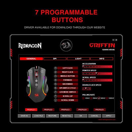 Redragon Griffin M607 Wired Gaming Mouse