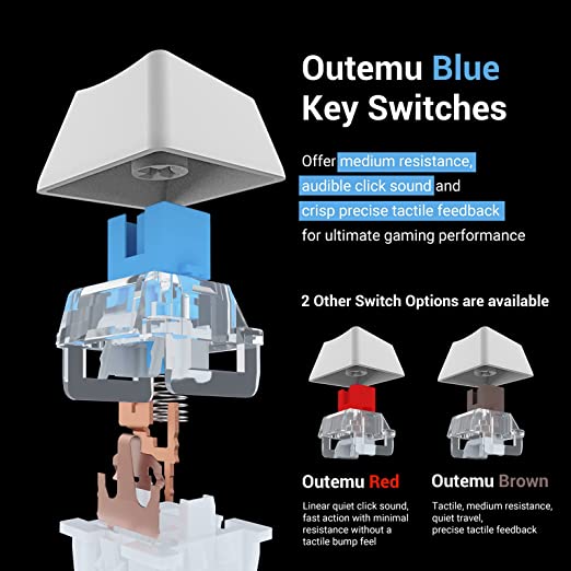 Redragon Kumara K552 RGB Mechanical Gaming Keyboard (White)