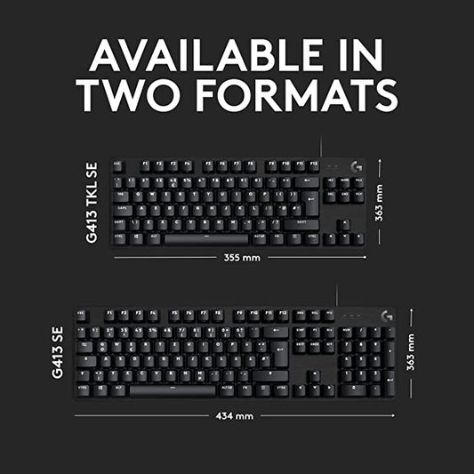 Logitech G413 TKL SE Tactile Mechanical Switches Mechanical Gaming Keyboard (Black)