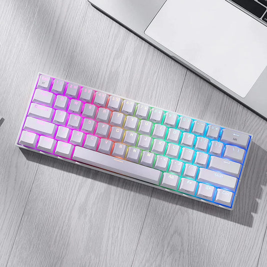 Redragon Draconic K530 Pro RGB 60% Wireless Mechanical Keyboard (White) (Red Switches)