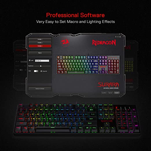 Redragon K582 SURARA RGB Mechanical Gaming Keyboard (Blue Switches)