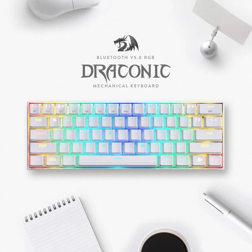 Redragon Draconic K530 RGB Wireless Mechanical Keyboard (White) (Brown Switches)