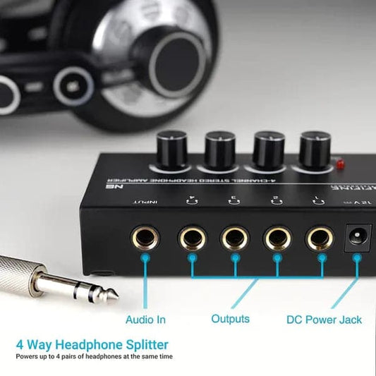 FIFINE N6 Headphone Amplifier With Stereo Output And Individual Volume Controls