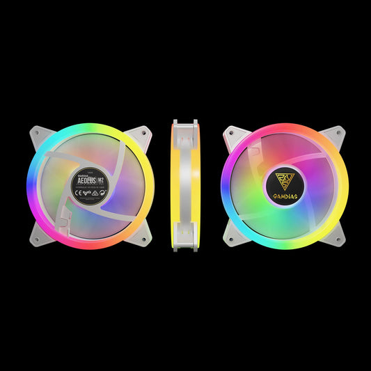 GAMDIAS AEOLUS M2-1204R ARGB Fan Kit ( White )