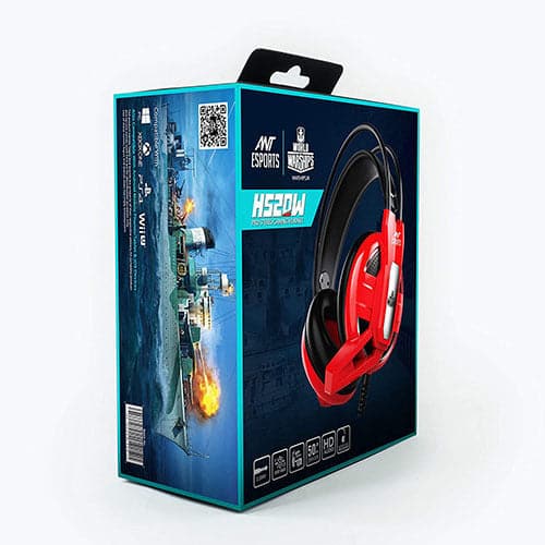 ANT ESPORTS H620W World of Warship License 3.5mm Wired Gaming Headphones ( Red )