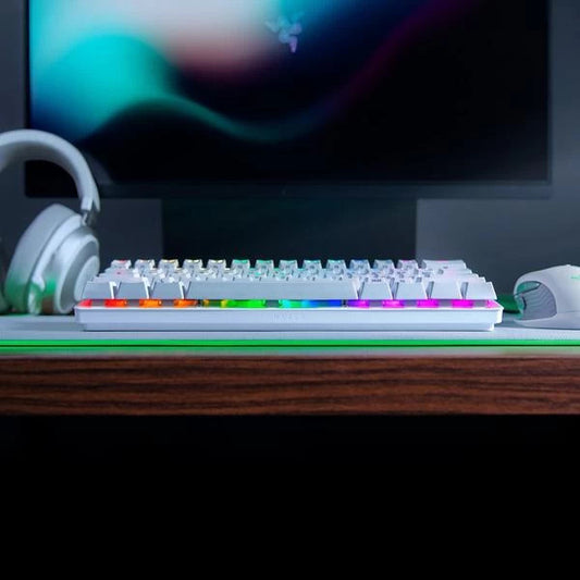 Razer Huntsman Mini Mercury Edition 60% Optical Gaming Keyboard (Clicky Purple Switch)
