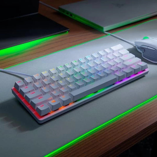 Razer Huntsman Mini Mercury Edition 60% Optical Gaming Keyboard (Clicky Purple Switch)