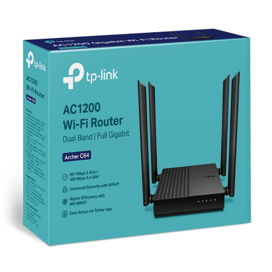 TPLink Archer C64 AC1200 Wireless MU-MIMO WiFi Router