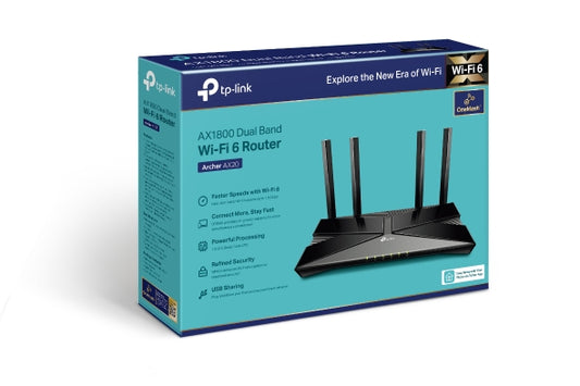 TPLink Archer AX20 AX1800 Dual-Band Wi-Fi 6 Router