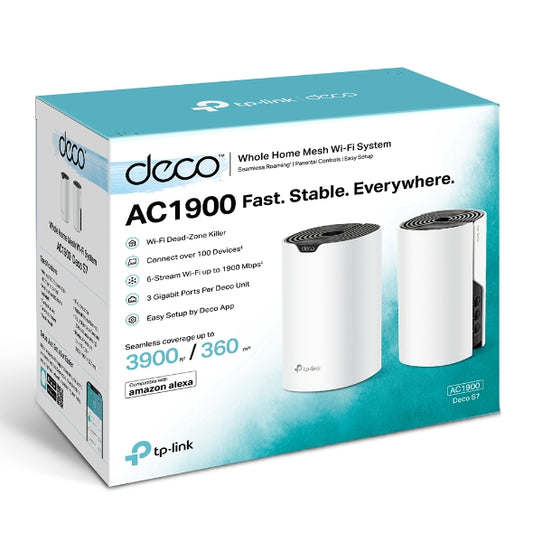 TPLink Deco S7 AC1900 (2-Pack) Dual-Band Wi-Fi Whole Home Mesh Wi-Fi System