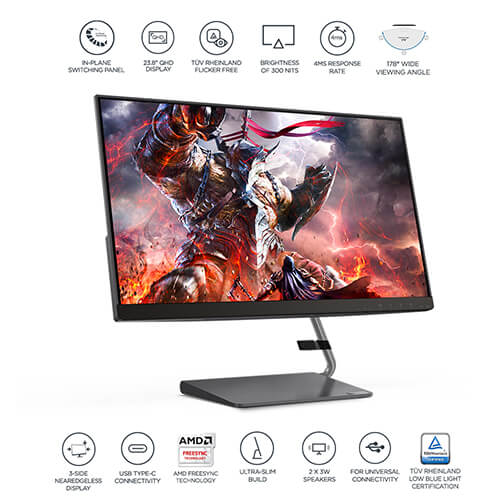 Lenovo Q24h-10 23.8 Inch (66A8GAC6IN) Monitor