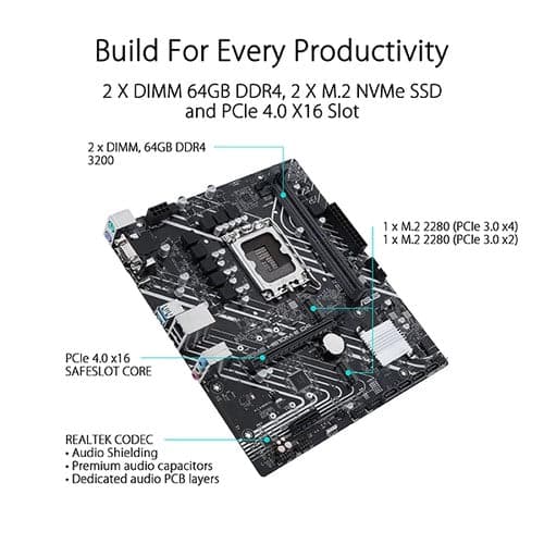 ASUS Prime H610M-E D4 Motherboard