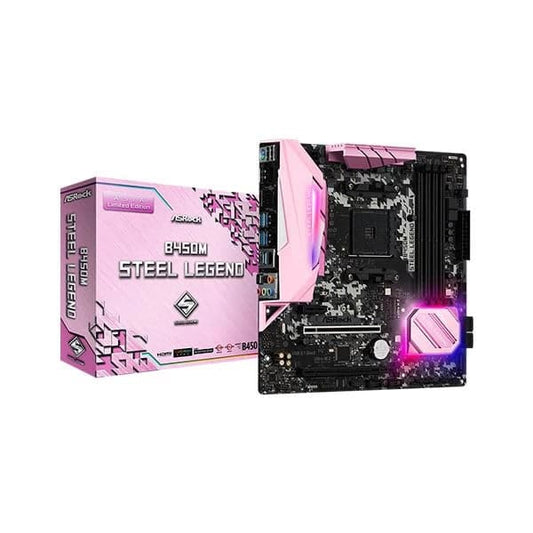 ASRock B450M Steel Legend Pink Edition AMD Motherboard