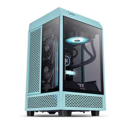 Thermaltake Tower 100 TG Type-C (USB 3.2 Gen 2) Mini Tower Cabinet (Turquoise)