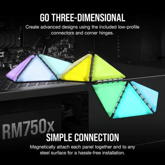 Corsair ICUE LC100 Mini Triangle Case Accent RGB Lighting Panels (9x Tile Expansion Kit)