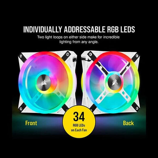 Corsair ICUE QL120 RGB Cabinet Fan (Single Pack) ( White )