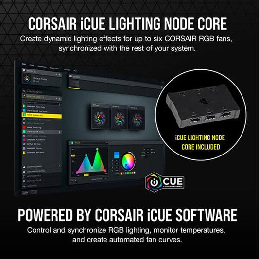 Corsair ICUE SP140 RGB Elite Cabinet Fan With Lighting Node Core (Dual Pack)