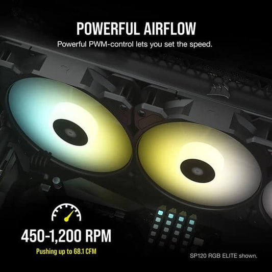 Corsair ICUE SP140 RGB Elite Cabinet Fan With Lighting Node Core (Dual Pack)