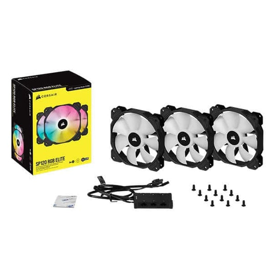 Corsair ICUE SP120 RGB Elite Cabinet Fan With Lighting Node Core (Triple Pack)