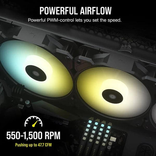 Corsair ICUE SP120 RGB Elite Cabinet Fan With Lighting Node Core (Triple Pack)