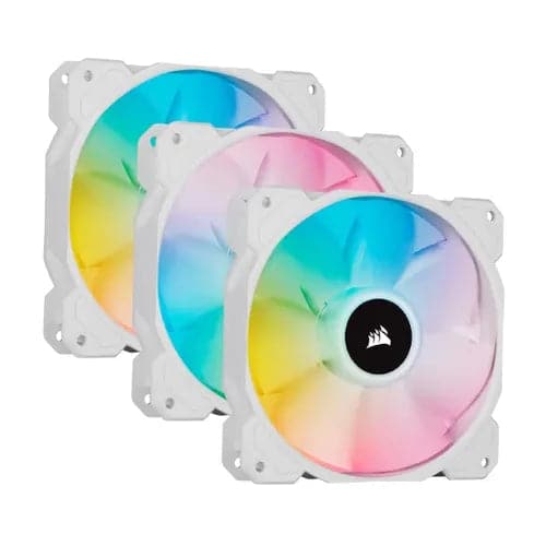 Corsair ICUE SP120 RGB Elite Cabinet Fan With Lighting Node Core (Triple Pack) ( White )
