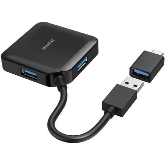 Hama 200116 4-in-1 USB Hub with USB Type-C Adapter