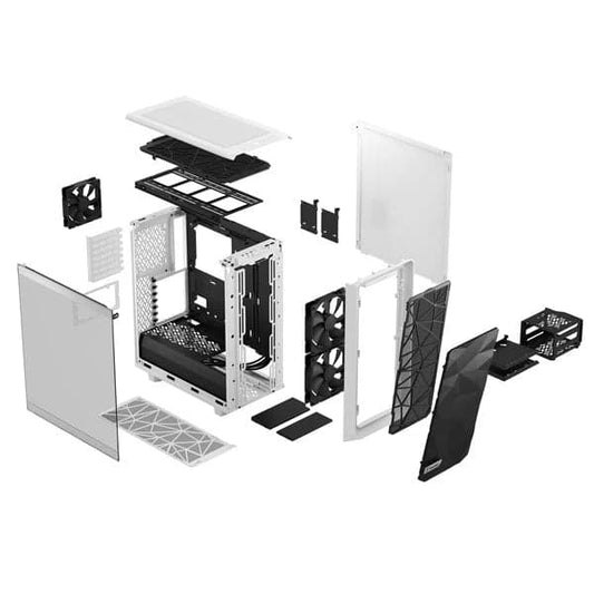 Fractal Design Meshify 2 Compact Clear TG Mid Tower Cabinet (White) (FD-C-MES2C-05)