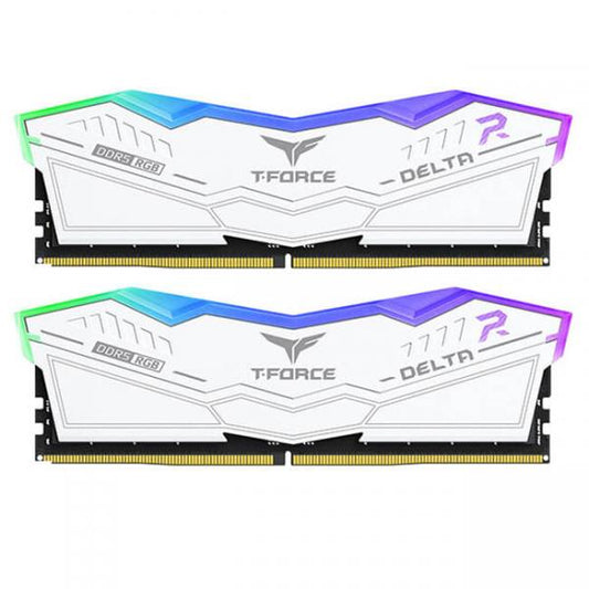 TeamGroup T-Force Delta RGB 32GB (16GBx2) 6400MHz DDR5 RAM (White)