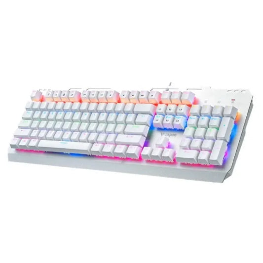 RAPOO GK500 RGB Mechanical Full Size Wired Gaming Keyboard ( White ) ( Clicky Blue Switch )
