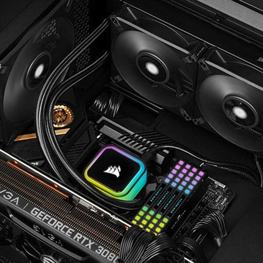 Corsair ICUE H100i RGB Elite CPU Liquid Cooler (Black)