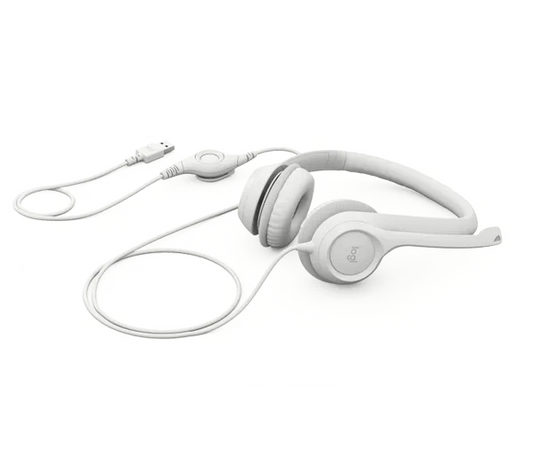 LOGITECH H390 RGB Wired Stereo Gaming Headphones ( Off-White ) ( Pc / Mobile / Mac / Xbox )
