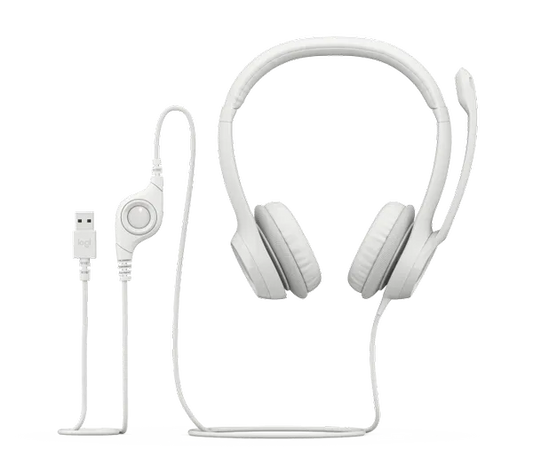 LOGITECH H390 RGB Wired Stereo Gaming Headphones ( Off-White ) ( Pc / Mobile / Mac / Xbox )