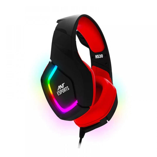 ANT ESPORTS H530 Multi-Platform Pro RGB LED Wired 3.5mm Wired Gaming Headphone ( Black / Red ) ( PC / Playstation / Mobile / Xbox )