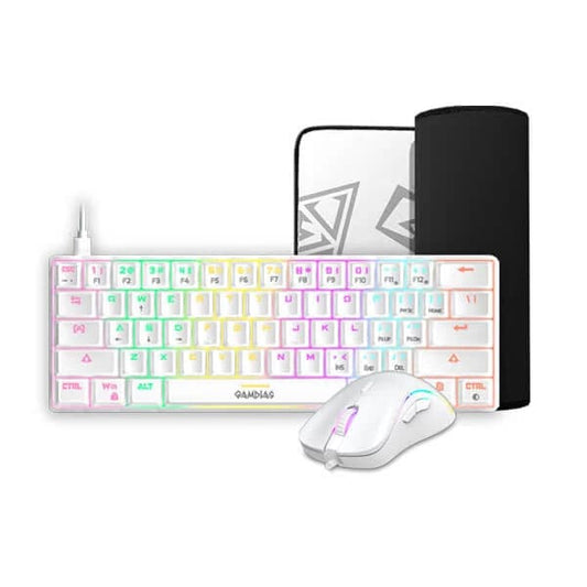 GAMDIAS Hermes E4 60% Semi Mechanical Wired Gaming Keyboard ( White ) ( Red Switches )