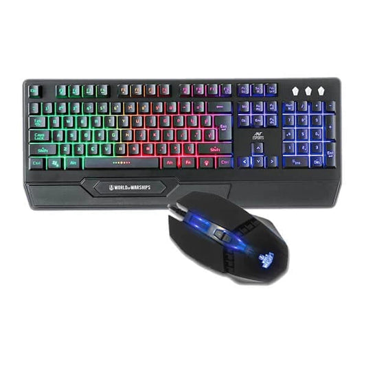 ANT ESPORTS KM500W Full Size RGB Membrane Gaming Keyboard and Mouse Combo (Black) (Membrane Keyboard) ( KM500W)