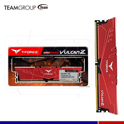 TeamGroup T-Force Vulcan Z Series 8GB (8GBX1) 3200MHZ DDR4 RAM (RED)