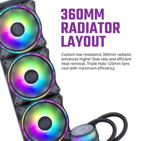Cooler Master ML360 lllusion ARGB 360mm CPU Liquid Cooler (Black)