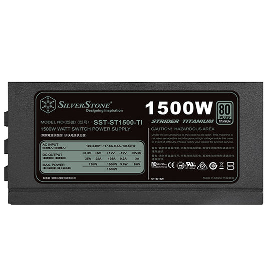 SilverStone Strider Titanium Series SST-ST1500-TI 80+ Titanium Fully Modular PSU (1500 Watt)
