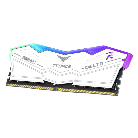 TEAMGROUP T-Force Delta RGB 64GB ( 32GBx2 ) 6400MHz DDR5 RAM ( White ) ( CL40 )