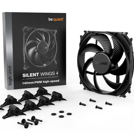 BE QUIET Silent Wings 4 140mm Non-RGB PWM High Speed Cabinet Fan ( Black ) ( Single Pack )