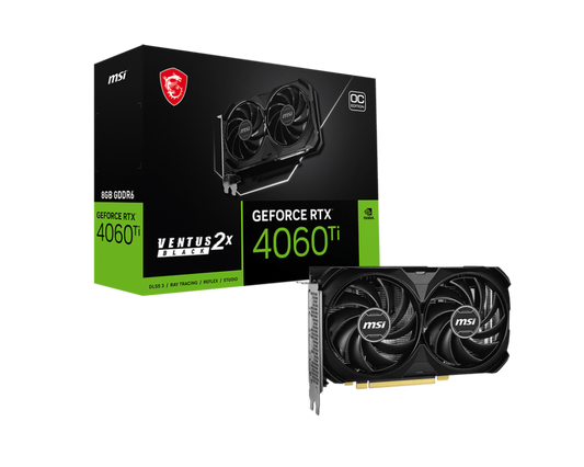 MSI GeForce RTX 4060 Ti 8G VENTUS 2X BLACK E1 OC Nvidia Graphic Card