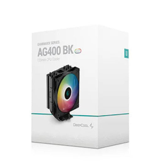 DEEPCOOL AG400 Single Tower ARGB 120mm CPU Air Cooler (Black)