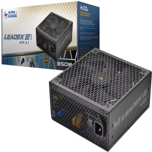 SUPER FLOWER Leadex III Gold Up 850W 80 + Fully Modular ATX 3.1 Power Supply ( 850W ) ( Black )